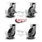 Service Caster 8'' Extra Heavy Duty Semi Steel Cast Iron Caster Set 4 Swivel Locks 2 Brakes, 4PK CRAN-SCC-KP92S830-SSR-SLB-BSL-2-BSL2 - alternate 2